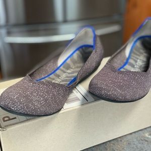 Brand: Rothy’s Model: round toe flat Color: twilight metallic size: 9